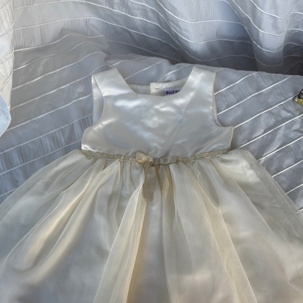 Blueberi Boulevard Cream Kids Dress